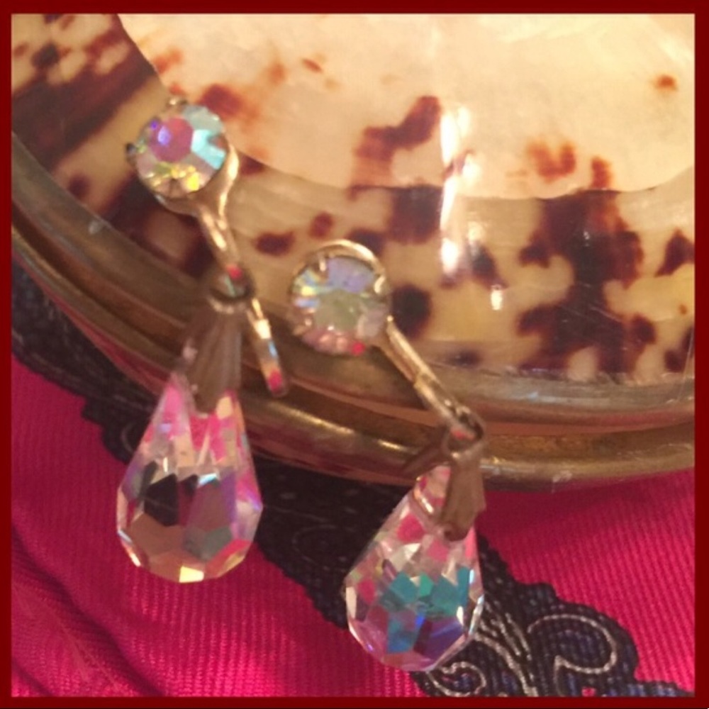 Vintage Chandelier Crystal Drop Earrings